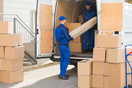 Commercial moving team planning an office relocation in Docklands
