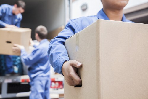 Man With Van Docklands service handling local moving items in a busy city area