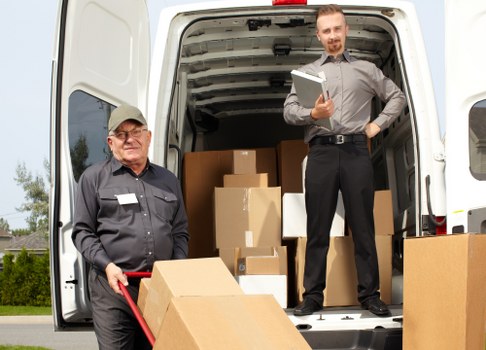 Removals van ready for a Docklands apartment move