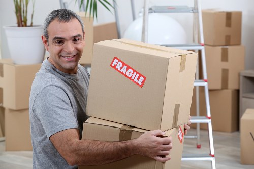 Movers assisting with a residential relocation in Docklands apartments