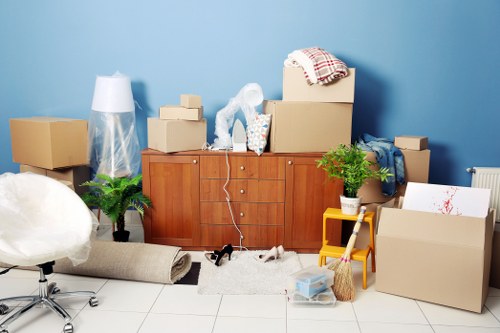 Removal van loading household furniture in Docklands