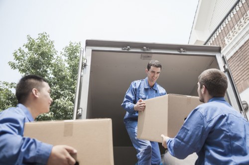 Local movers handling boxes and furniture in Docklands
