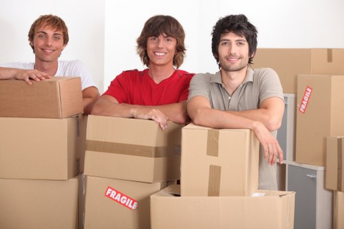 Furniture and boxes being moved safely for a Docklands home move