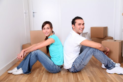 Careful packing of household items in Docklands