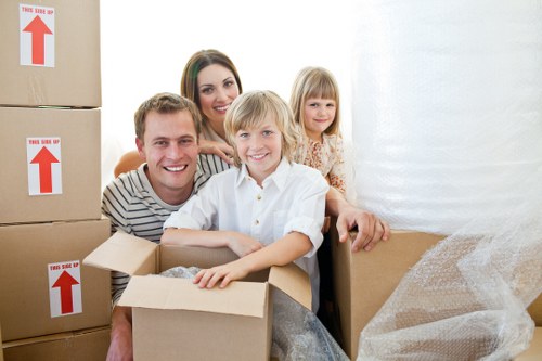 Careful loading of boxes and furniture during a Docklands house move