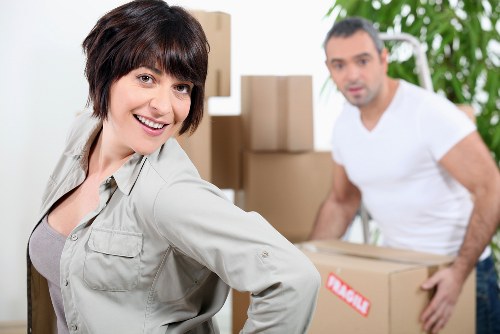 Secured moving van with stacked protective equipment