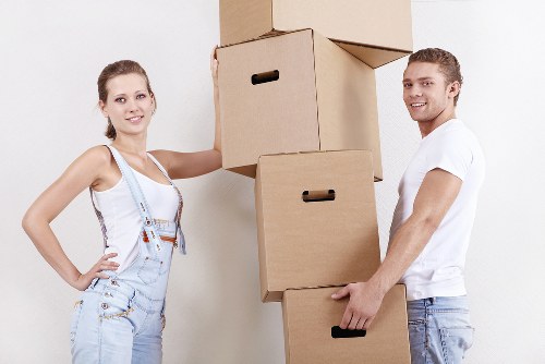 Packed moving boxes ready for a Docklands man with van removal