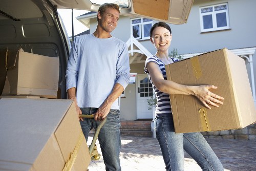 Prepared moving boxes and furniture for a Docklands removals service